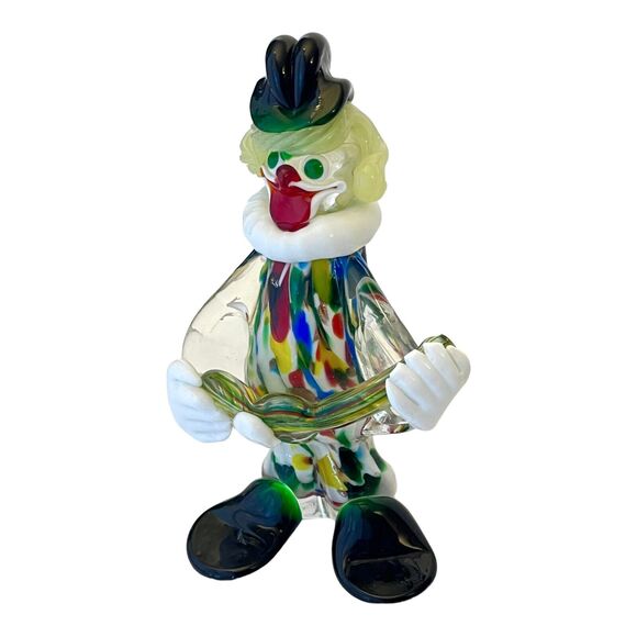 Murano Art Glass 7.5" Guitar Chitarra CLOWN FIGURINE Venice Italy Gondola Tag - Picture 10 of 10